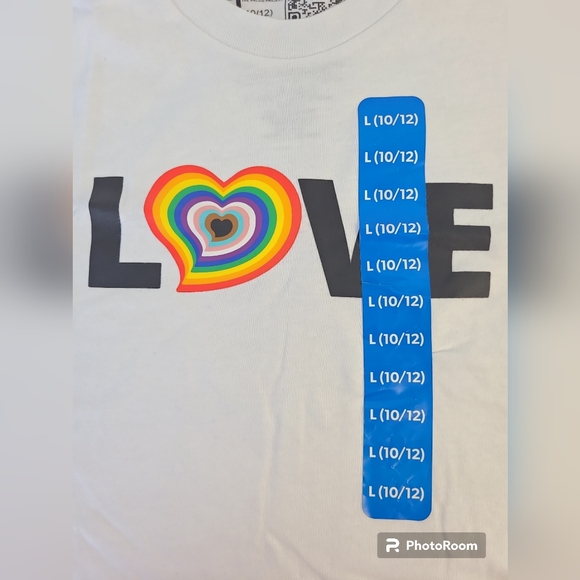 The Phluid Project T-Shirt Large(10/12) White Kids Unisex Short Sleeve Love Crew - Picture 3 of 7